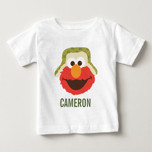 Camiseta De Bebé Elmo Woodland Face | Añadir su nombre (Anverso)