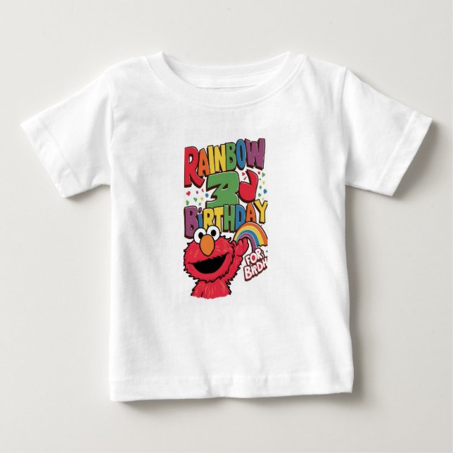 Camiseta De Bebé "Elmo's Rainbow Birthday Bash: 3ª edición!" (Anverso)