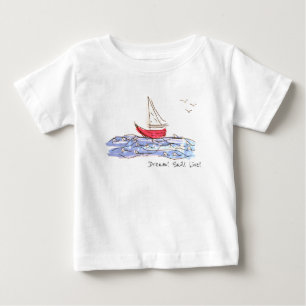 Camiseta De Bebé Embarcadera de barco de vela en vivo con gaviotas