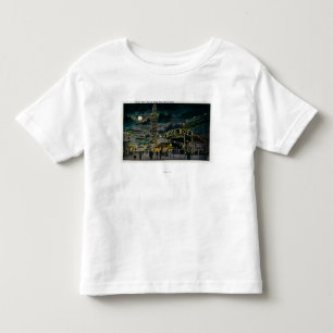 Camiseta De Bebé Embarcadero del parque del océano en la noche del