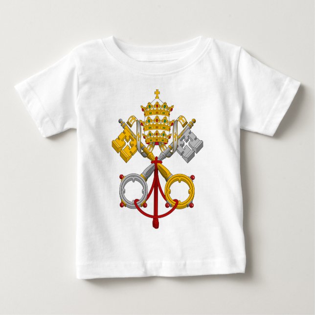 Camiseta De Bebé Emblema del papa oficial Symbol Coat del papado (Anverso)