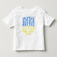 Emblema ucraniano trident tryzub esparce corazones