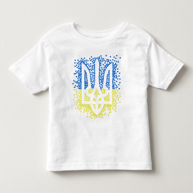 Camiseta De Bebé Emblema ucraniano trident tryzub esparce corazones (Anverso)