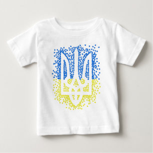 Camiseta De Bebé Emblema ucraniano trident tryzub esparce corazones