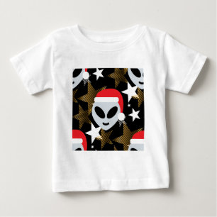 Camiseta De Bebé emoji alienígena de santa