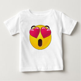 Camiseta De Bebé Emoji Corazón en los Ojos San Valentín