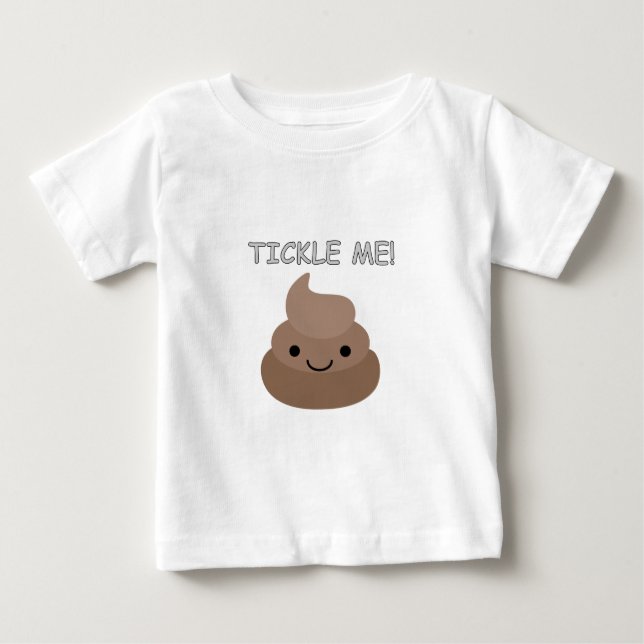 Camiseta De Bebé Emoji Cute Tickle Me Poop (Anverso)