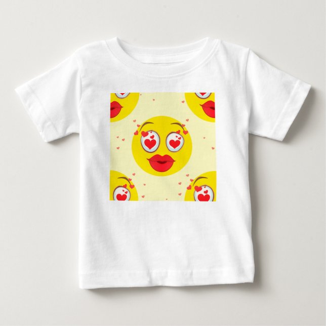 Camiseta De Bebé Emoji de beso de San Valentín (Anverso)
