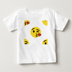 Camiseta De Bebé emoji de beso purpurina