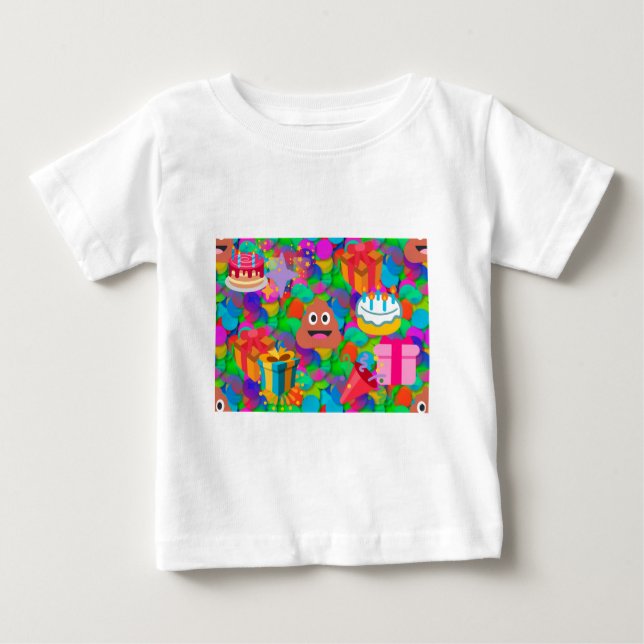 Camiseta De Bebé emoji de caca de cumpleaños feliz (Anverso)