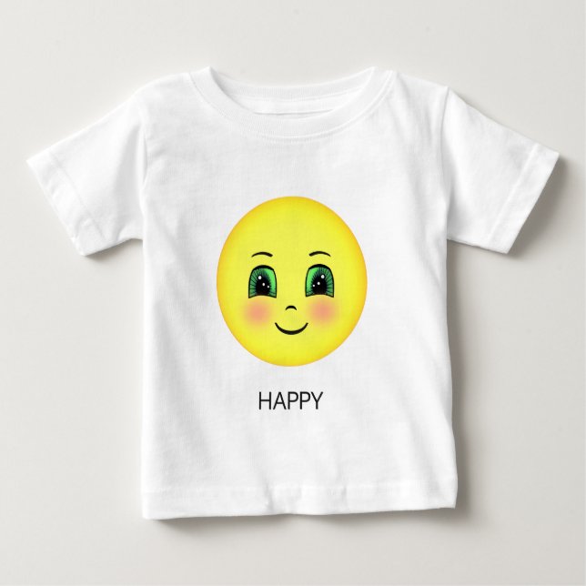 Camiseta De Bebé Emoji de cara alegre y suave (Anverso)