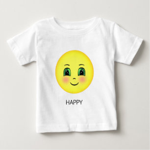 Camiseta De Bebé Emoji de cara feliz linda