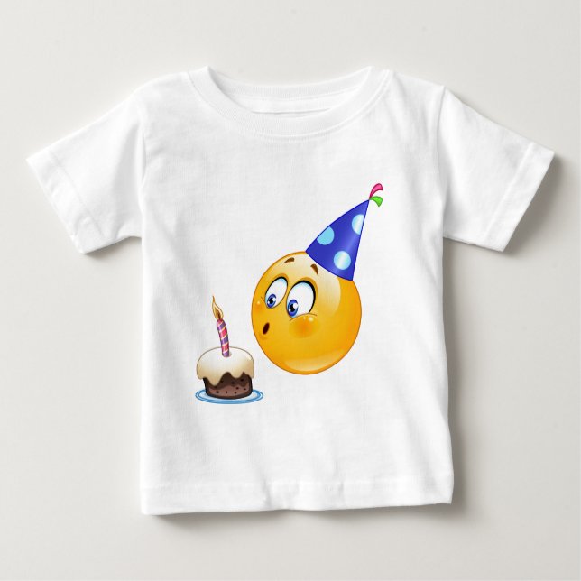 Camiseta De Bebé emoji de cumpleaños (Anverso)