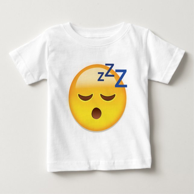 Camiseta De Bebé Emoji de la cara el dormir (Anverso)