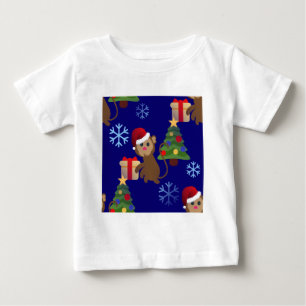 Camiseta De Bebé emoji de monos navidades santa