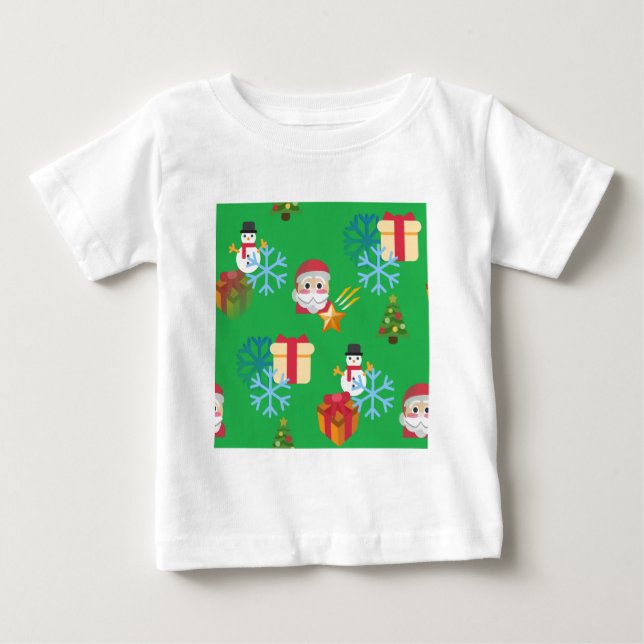 Camiseta De Bebé emoji de navidades verdes (Anverso)