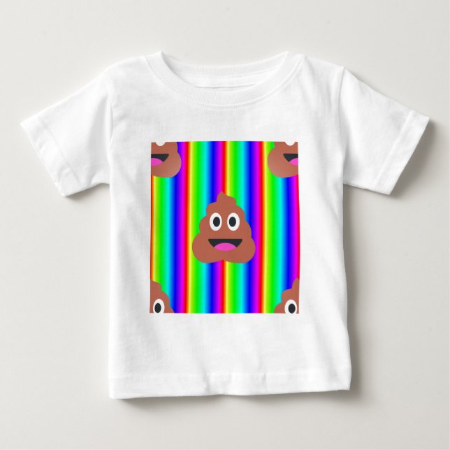 Camiseta De Bebé emoji de popó arco iris (Anverso)