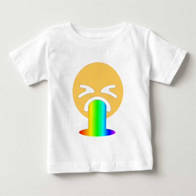 Camiseta De Bebé emoji de puke arco iris (Anverso)