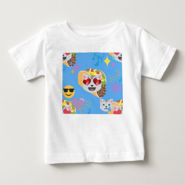 Camiseta De Bebé emoji de taco cat (Anverso)