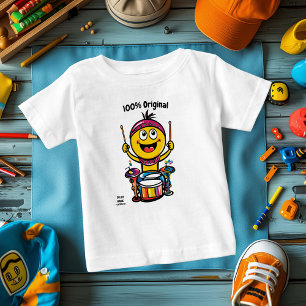 Camiseta De Bebé Emoji de tambor - Diseño de cuerpo completo divert