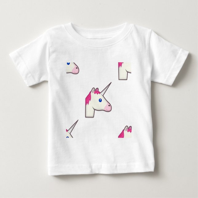 Camiseta De Bebé emoji de unicornio (Anverso)