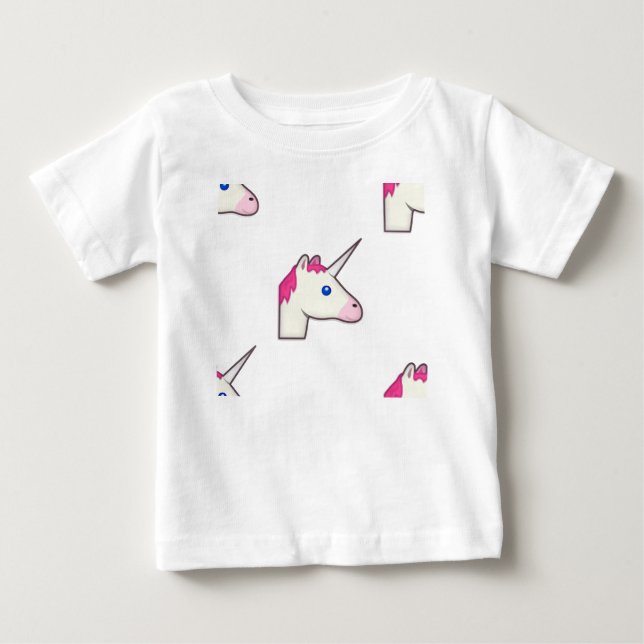 Camiseta De Bebé emoji de unicornio (Anverso)
