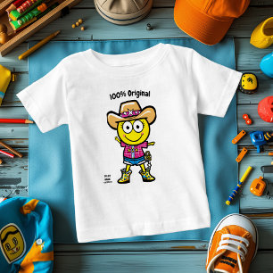 Camiseta De Bebé Emoji de vaquera alegre – cuerpo completo vibrante