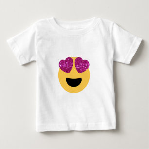 Camiseta De Bebé emoji del ojo del corazón purpurina