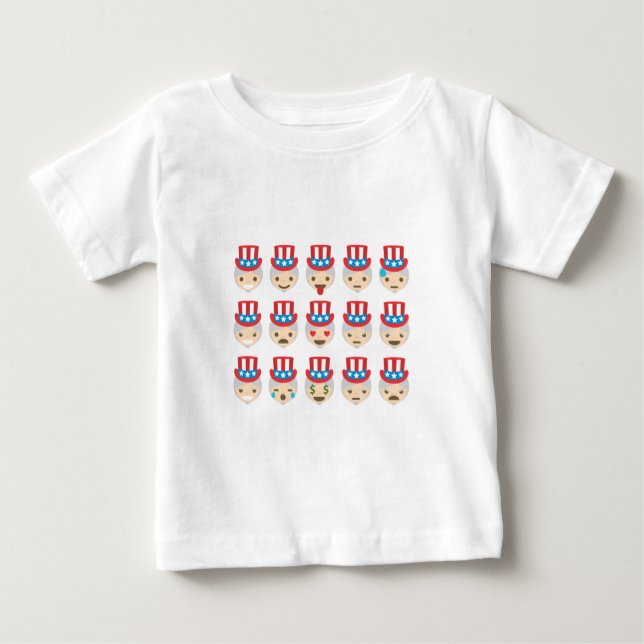 Camiseta De Bebé emoji del tío sam (Anverso)