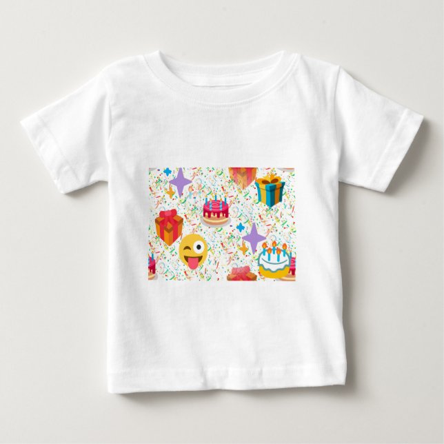 Camiseta De Bebé emoji feliz de cumpleaños (Anverso)
