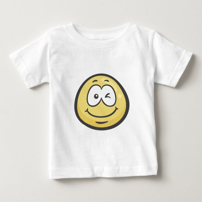 Camiseta De Bebé Emoji: Guiño de la cara (Anverso)