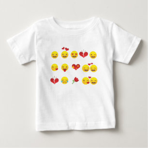 Camiseta De Bebé Emojis de San Valentín