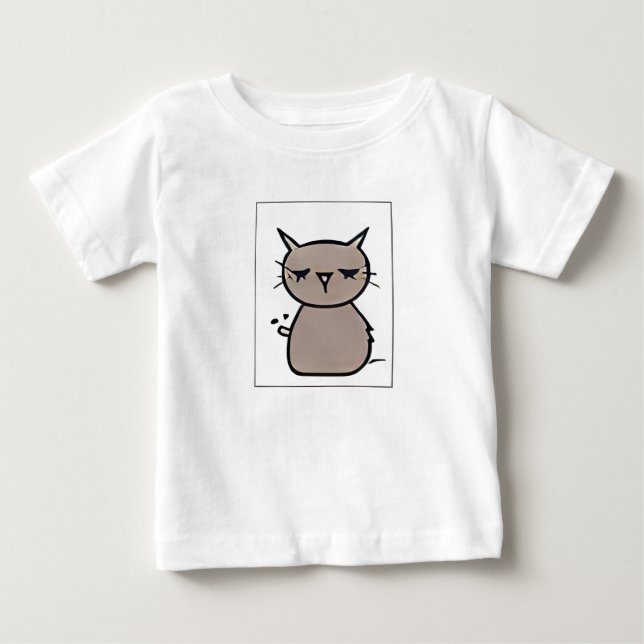 Camiseta De Bebé "Emoticon Burp, Personalizado de gatos marrones de (Anverso)