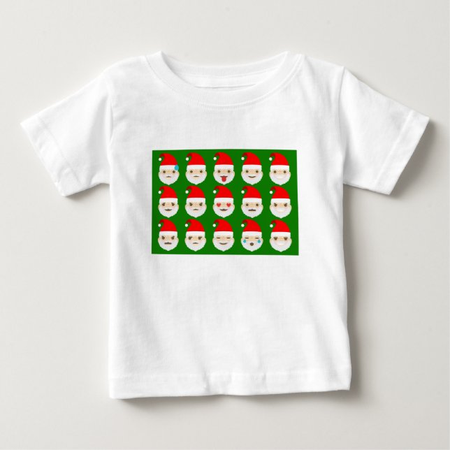 Camiseta De Bebé emoticonos de santa emoji (Anverso)