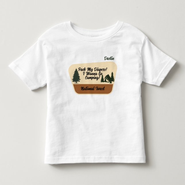 Camiseta De Bebé "¡Empaca mis pañales! ¡Quiero ir de camping!" Pers (Anverso)