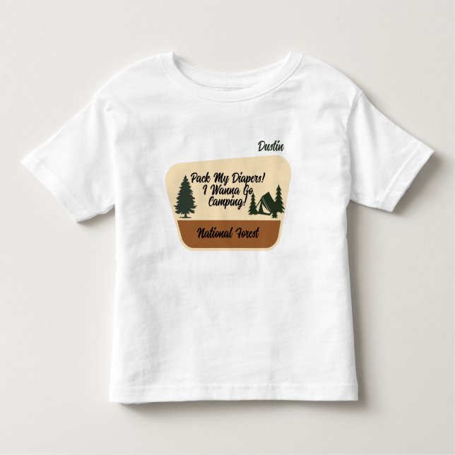 Camiseta De Bebé "¡Empaquen mis pañales! Quiero ir a acampar" Perso (Anverso)