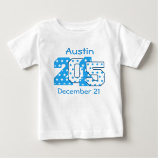 Camiseta De Bebé En 2015 números grandes llevados azules y V02