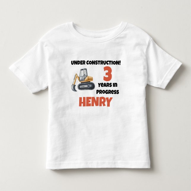 Camiseta De Bebé En construcción Fiesta de Personalizado de cumplea (Anverso)