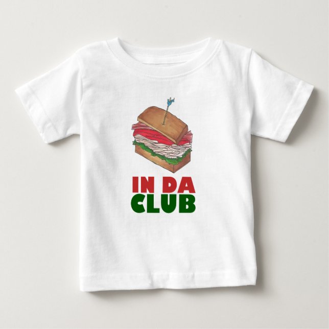 Camiseta De Bebé En Da Club Turkey Club Sandwich Funny Foodier Dine (Anverso)