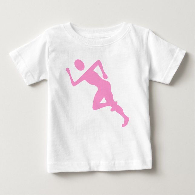 Camiseta De Bebé En ejecución - Rosa (Anverso)