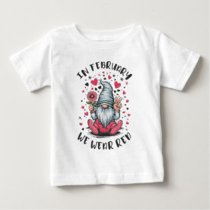 Camiseta De Bebé En Febrero Usamos Rojo Conciencia de la Salud del