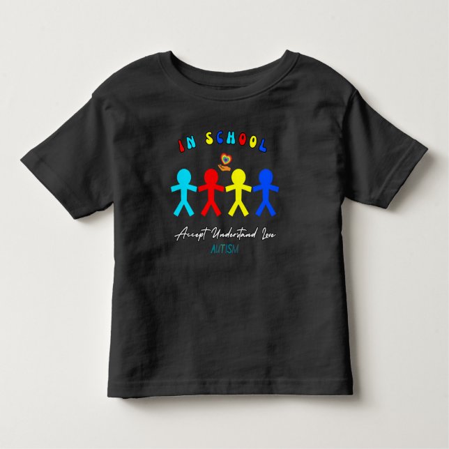 Camiseta De Bebé En la escuela entender aceptar y amar el autismo (Anverso)
