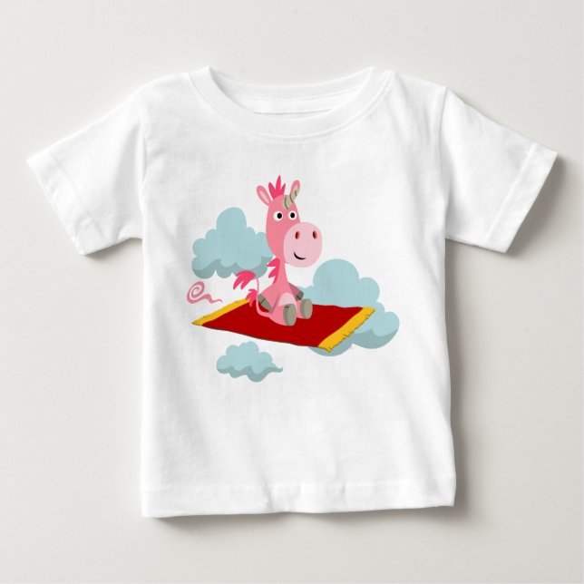 Camiseta de bebé en moqueta mágica de Unicornio (Anverso)