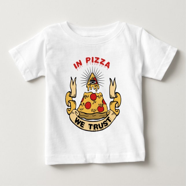 Camiseta De Bebé En Pizza Confiamos (Anverso)