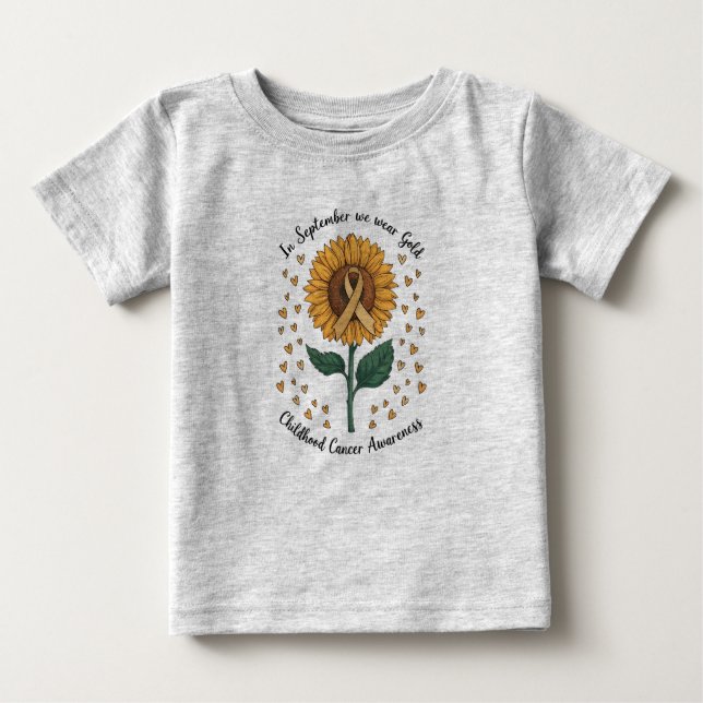 Camiseta De Bebé En Septiembre Usamos Cáncer Infantil De Oro Consci (Anverso)