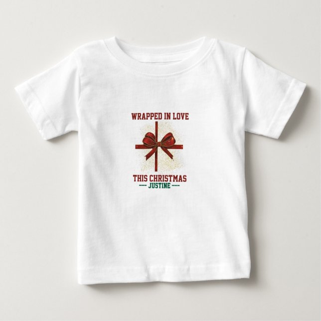 Camiseta De Bebé Enamorados de estos Navidades | Bebé personalizado (Anverso)