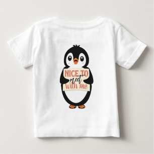 Camiseta De Bebé Encantado de conocerme: señal de pingüino personal