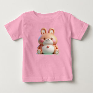Camiseta De Bebé Encantador conejito en la cadera caprichosa