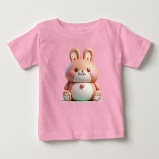 Camiseta De Bebé Encantador conejito en la cadera caprichosa (Anverso)