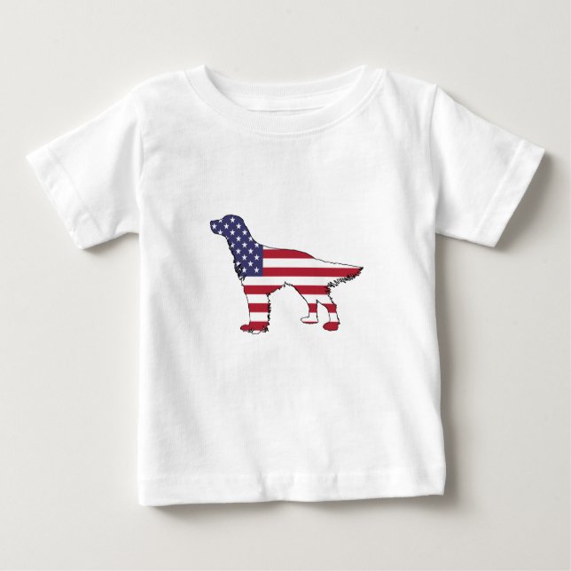 Camiseta De Bebé Encantador inglés - "Bandera estadounidense" (Anverso)